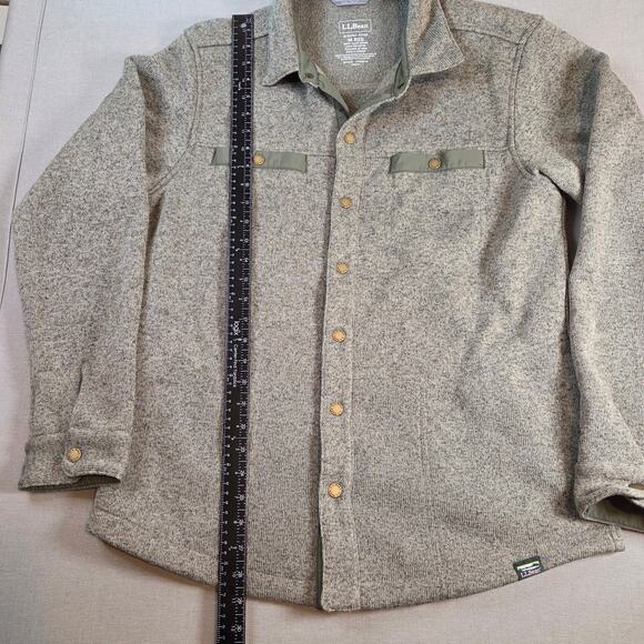 Sherpa Shacket L.L. Bean Men’s M Button Down Shirt Jacket Gray Fleece Lined - Picture 7 of 14